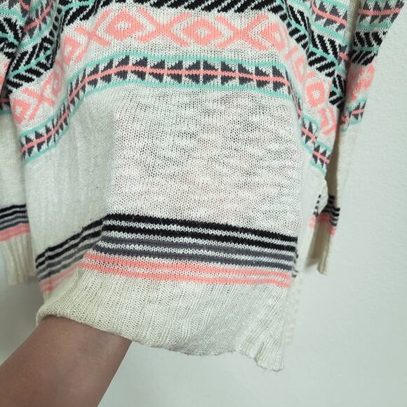 Eyeshadow Cream Cardigan with Pink and Teal Stripes - Picture 5 of 13